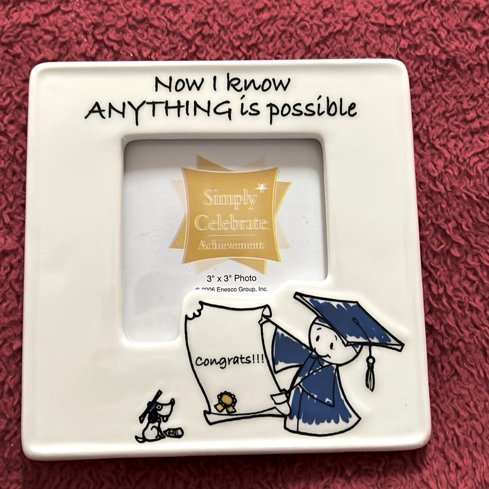 Enesco 2006 Grad With Diploma 3x3 Desk Photo Frame New